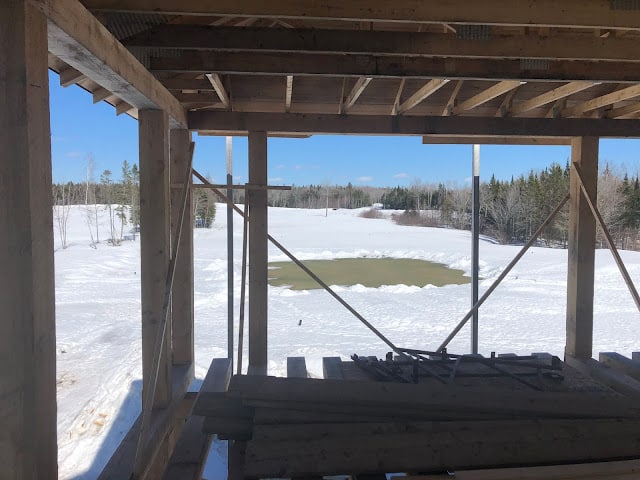 The view from the second floor deck of the clubhouse. The deck is under construction.