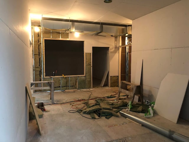 The simulator room and members lounge under construction.